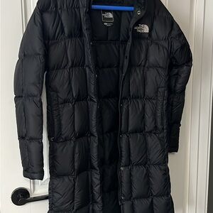 The North Face womens Black Long Puffer Coat 600